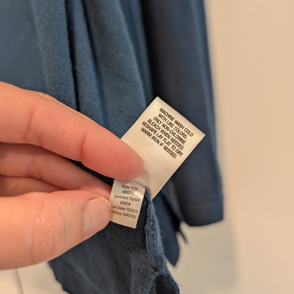 ROZ & ALI Women's Teal Open Front Scalloped Cardigan Sweater Size Medium - Picture 6 of 7